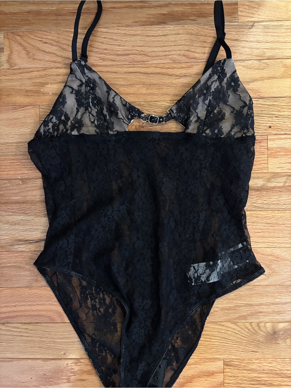 SHEIN Black Lace Sheer Bodysuit